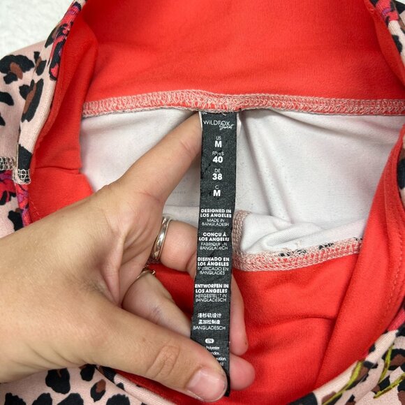 Wildfox | Leopard contender neutral coral ankle leggings Medium - Picture 3 of 9